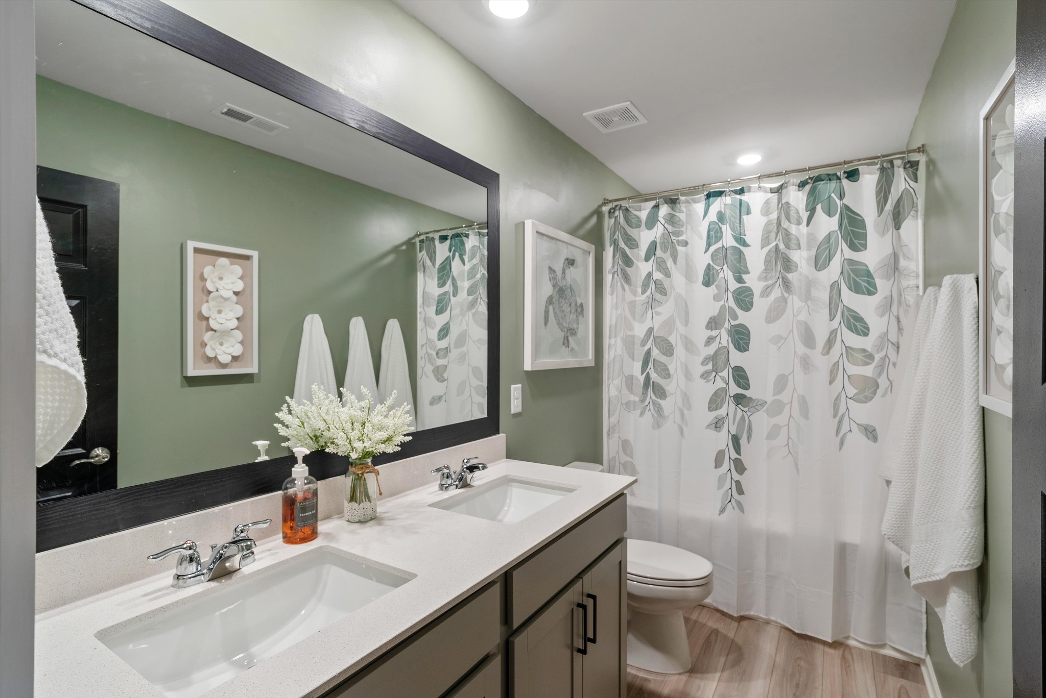 562 Torrey Pines Lane Lebanon, TN 37087 - Photo 26 of 38 a bathroom with a double vanity sink toilet and shower
