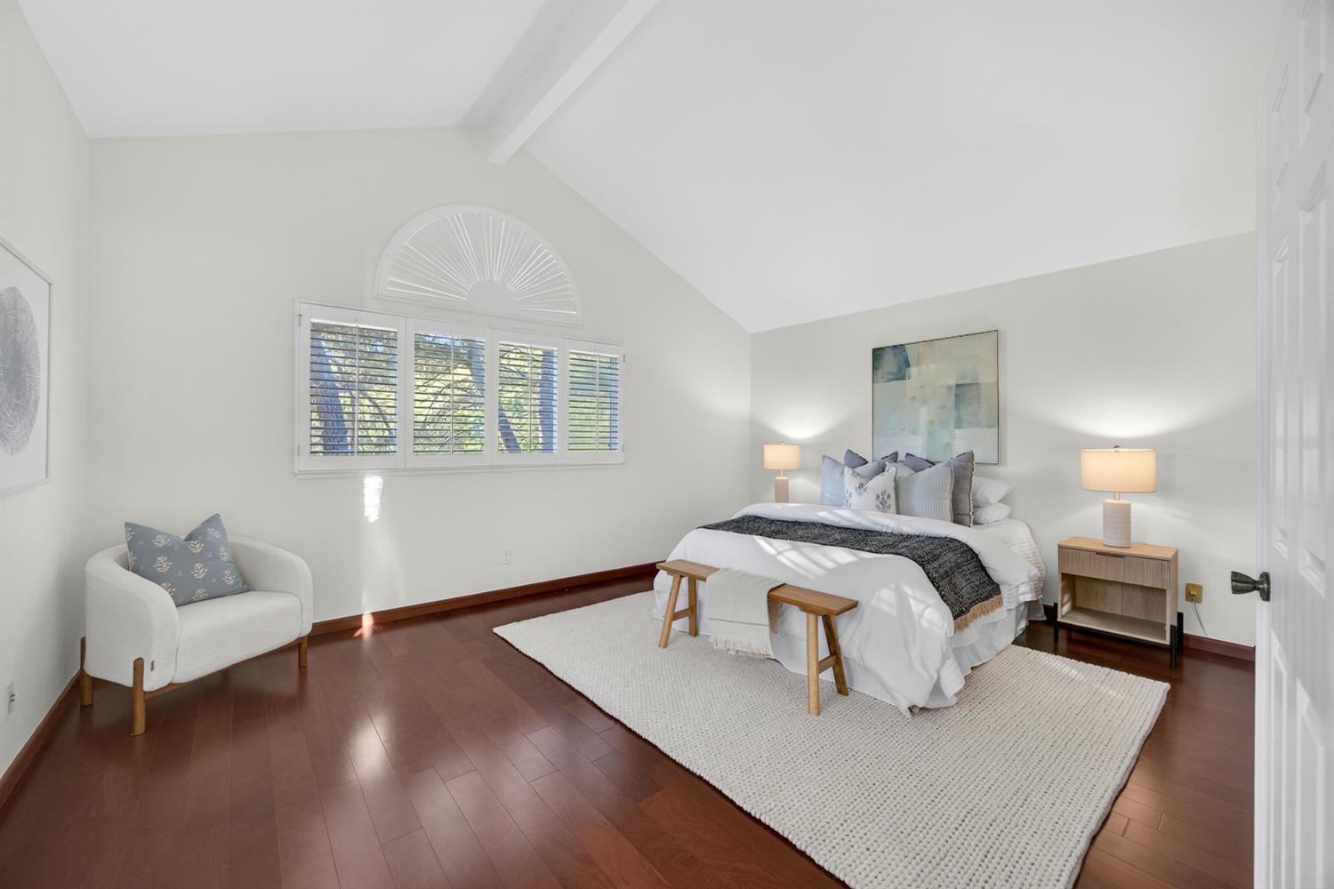 248 Carson Street Hercules, CA 94547 - Photo 32 of 70 a bedroom with a bed and wooden floor