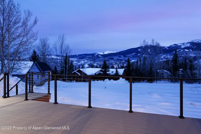 a view of a chairs and table in the backyard