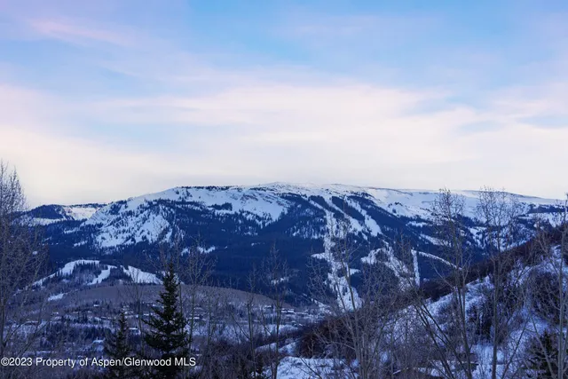 a view of mountain and tree