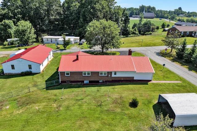 an aerial view of a house