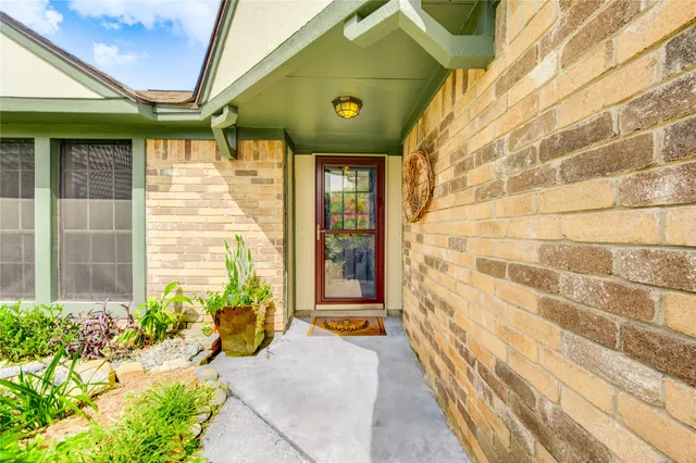 a house with a glass door