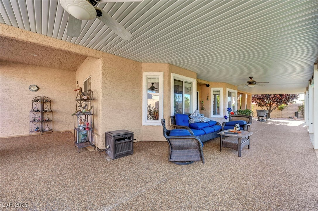 770 Fairway Drive Boulder City, NV 89005 - Photo 49 of 61 View of patio / terrace with ceiling fan and an outdoor hangout area