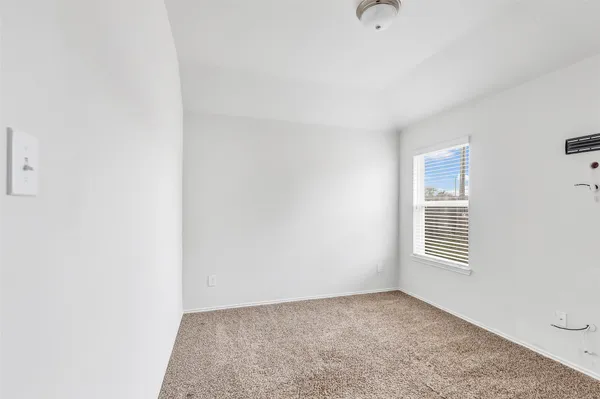 an empty room with closet