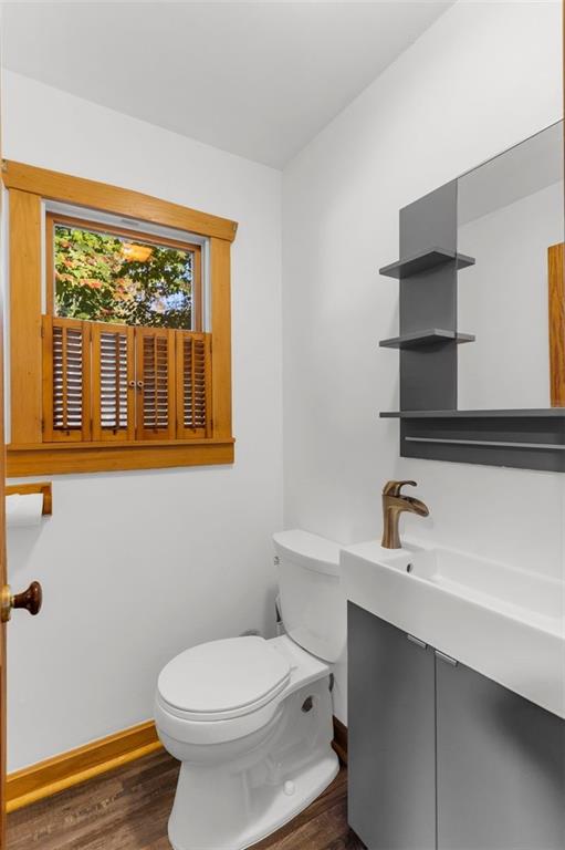 841 Highland Road Sharon, PA 16146 - Photo 12 of 39 a bathroom with a sink a toilet and a window