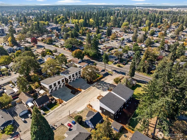 an aerial view of a city with lots of residential buildings