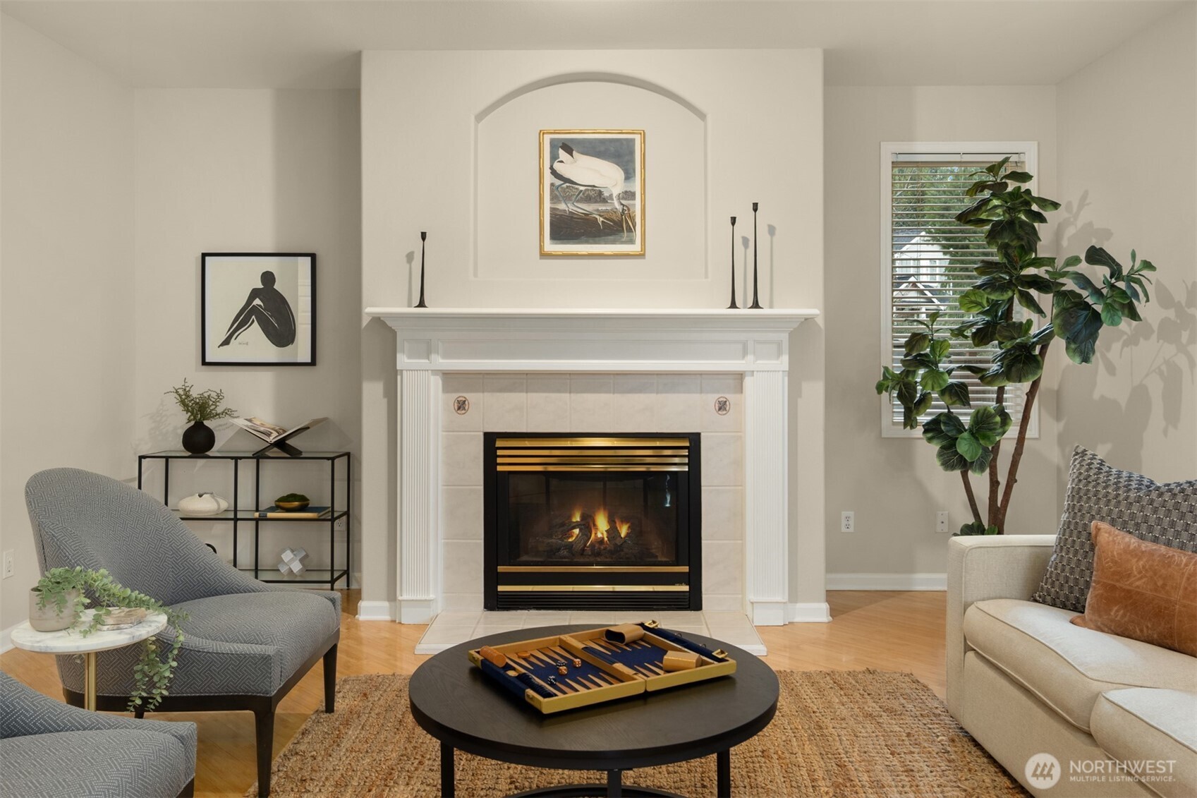 1402 Langara Circle Bellingham, WA 98229 - Photo 14 of 40 a living room with furniture and a fireplace
