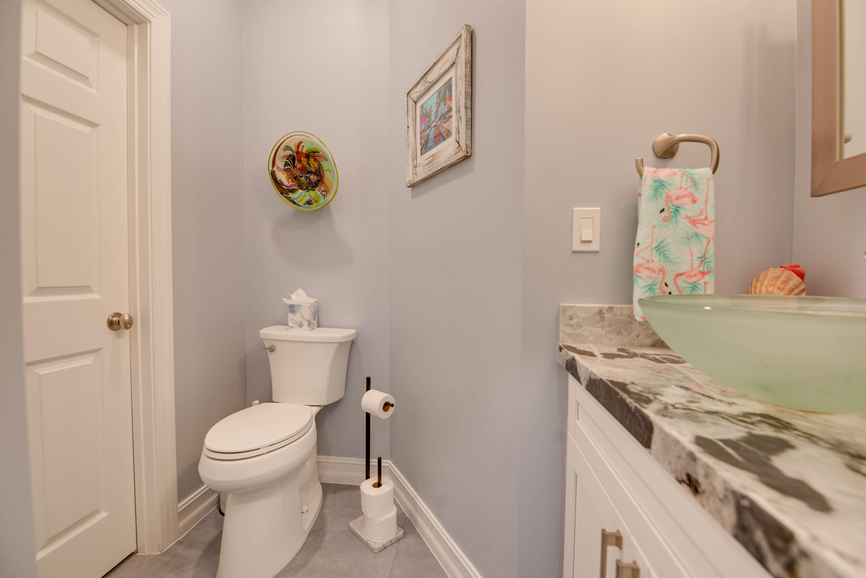 747 La Fitte Road Summerland Key, FL 33042 - Photo 95 of 103 a bathroom with a granite countertop toilet and a sink