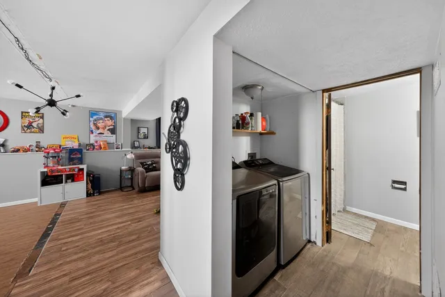 a view of a storage and utility room