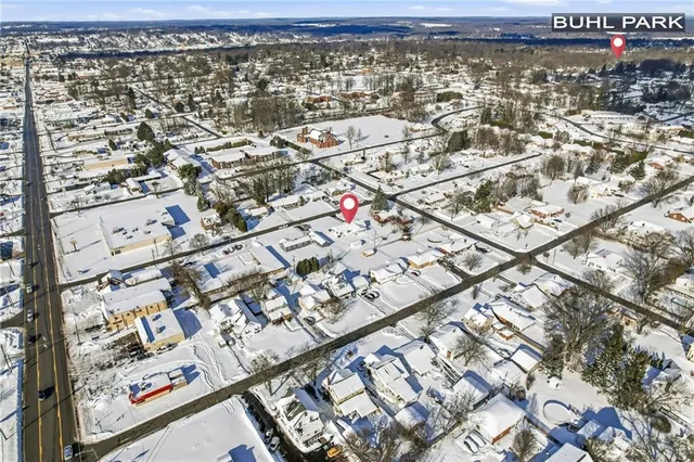 an aerial view of a city