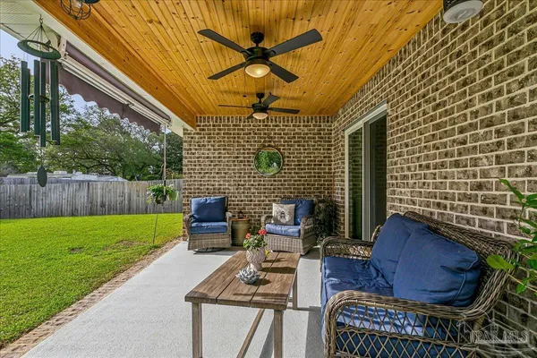 a view of an outdoor sitting area
