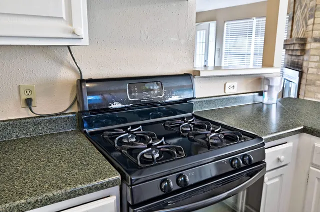 a close view of a stove top oven