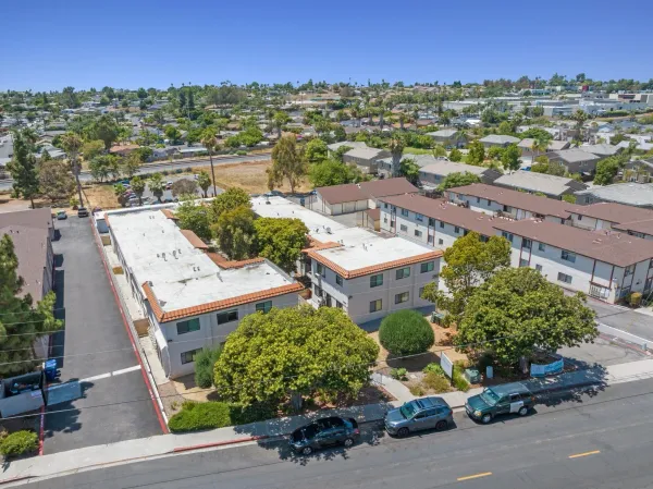 an aerial view of residential house with outdoor space