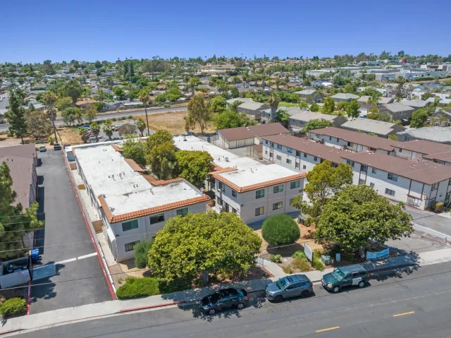 an aerial view of residential house with outdoor space