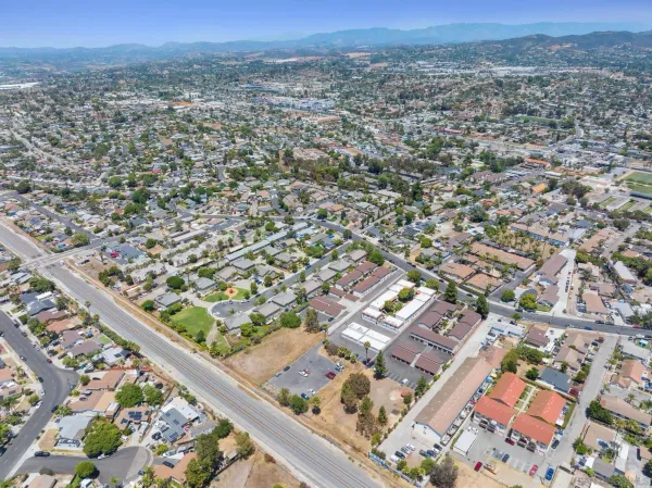 an aerial view of multiple house