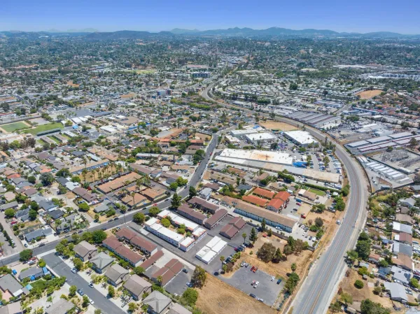 an aerial view of a city