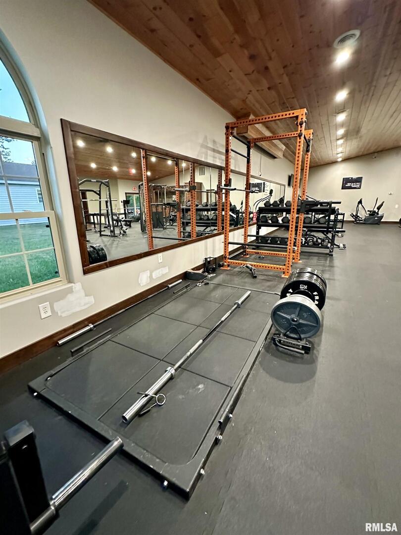 20 Ashley Lane Casey, IL 62420 - Photo 11 of 98 a room with gym equipment and large windows