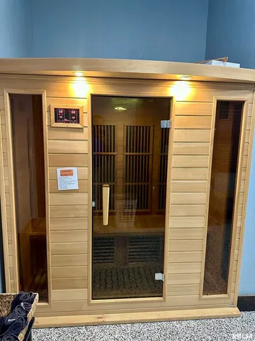 a view of a yard with large trees