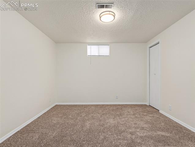 142 Mac Neil Road Pueblo, CO 81001 - Photo 21 of 24 Unfurnished room featuring carpet floors and a textured ceiling