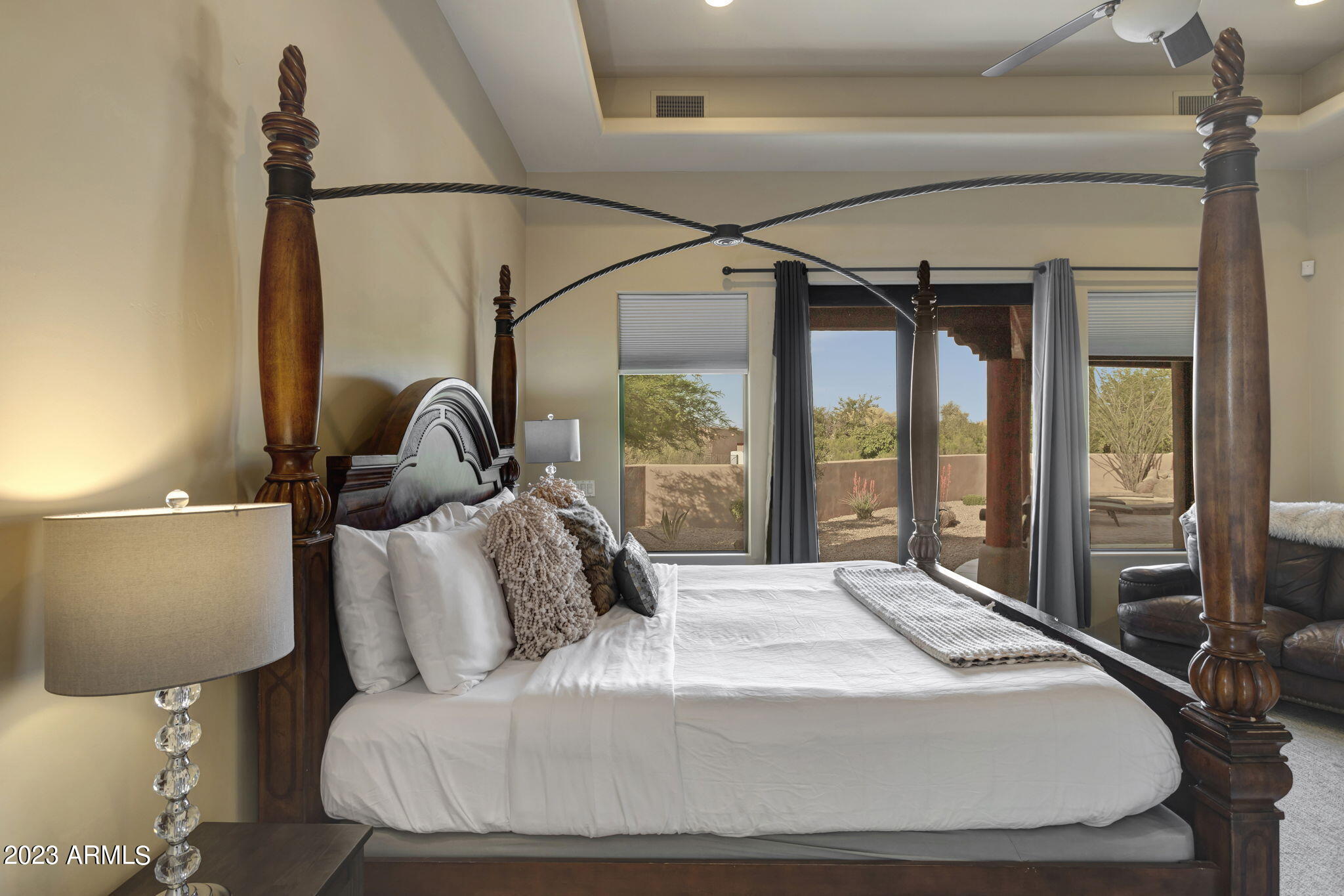 14214 East Gamble Lane Scottsdale, AZ 85262 - Photo 20 of 53 a bedroom with a bed and large mirror