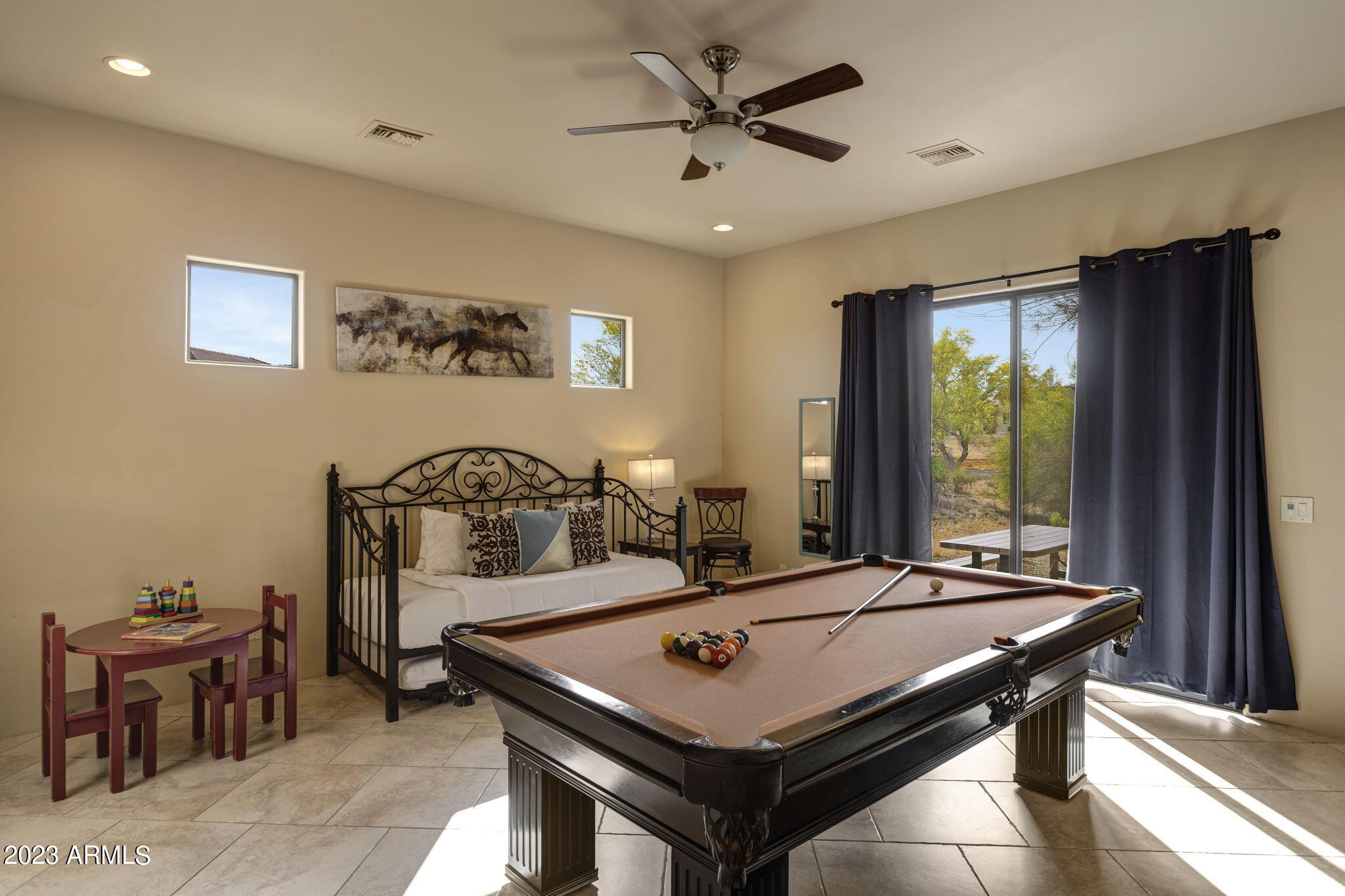 14214 East Gamble Lane Scottsdale, AZ 85262 - Photo 32 of 53 a room with pool table and windows