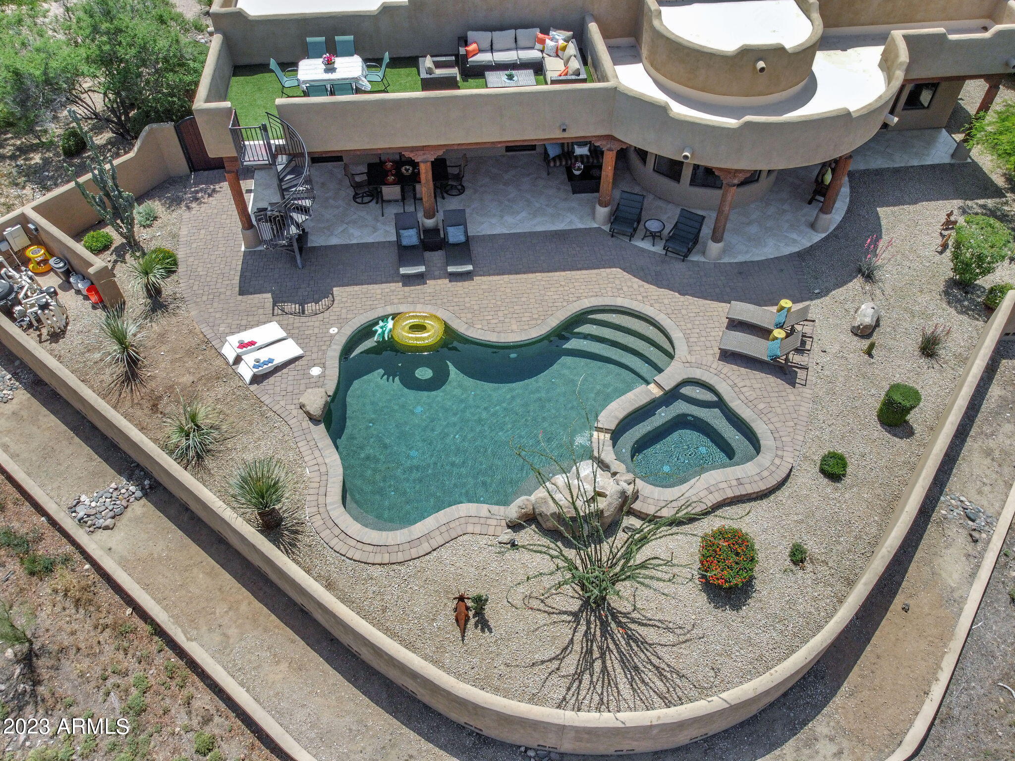 14214 East Gamble Lane Scottsdale, AZ 85262 - Photo 39 of 53 an aerial view of a house with swimming pool