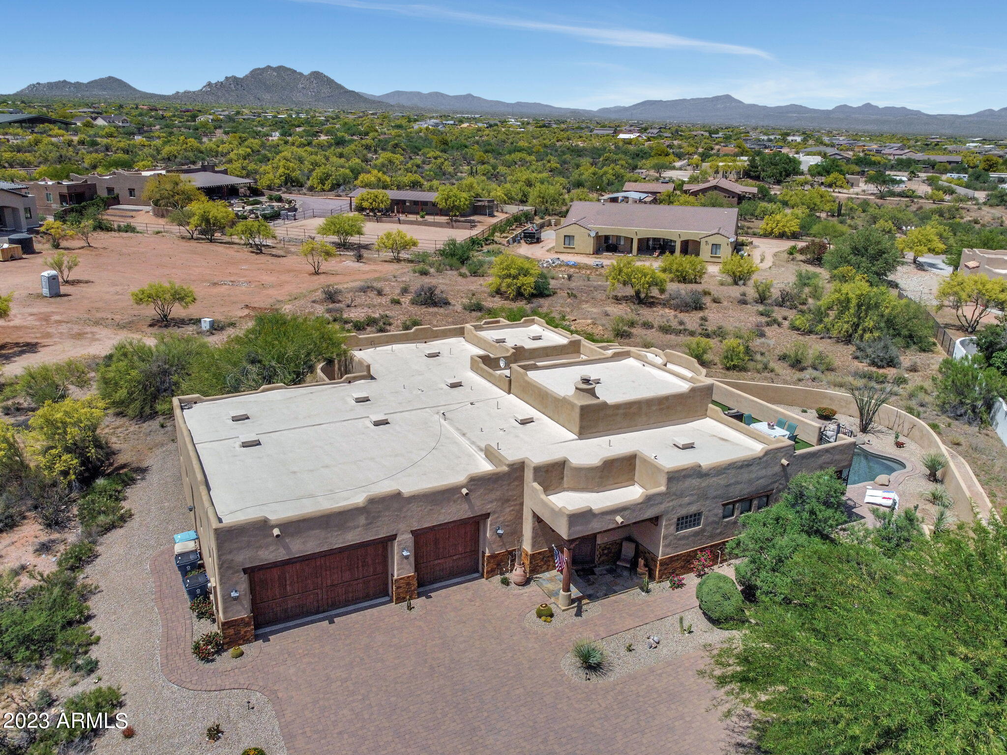 14214 East Gamble Lane Scottsdale, AZ 85262 - Photo 41 of 53 an aerial view of a house with a mountain