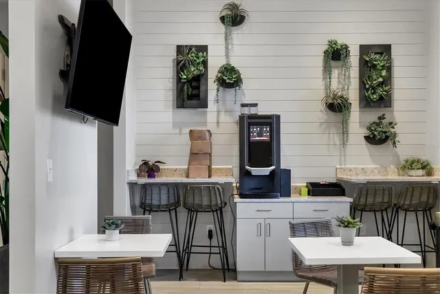 a view of an ocean and city