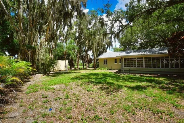 a view of garden with trees