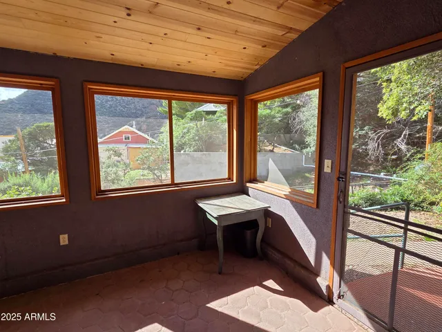 a view of outdoor space deck and living room
