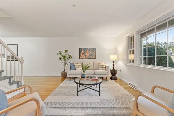 a living room with furniture