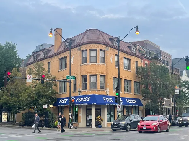 a front view of a building with street