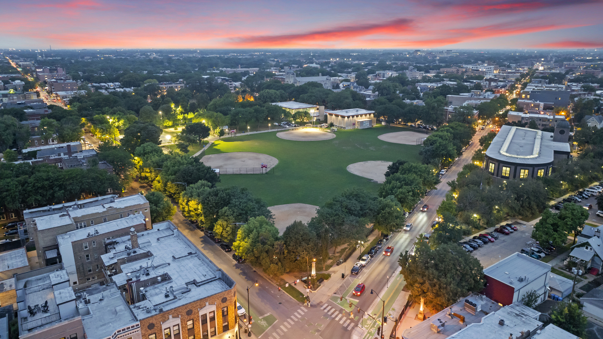 4363 North Lincoln Avenue Chicago, IL 60618 - Photo 34 of 34 an aerial view of residential houses with outdoor space