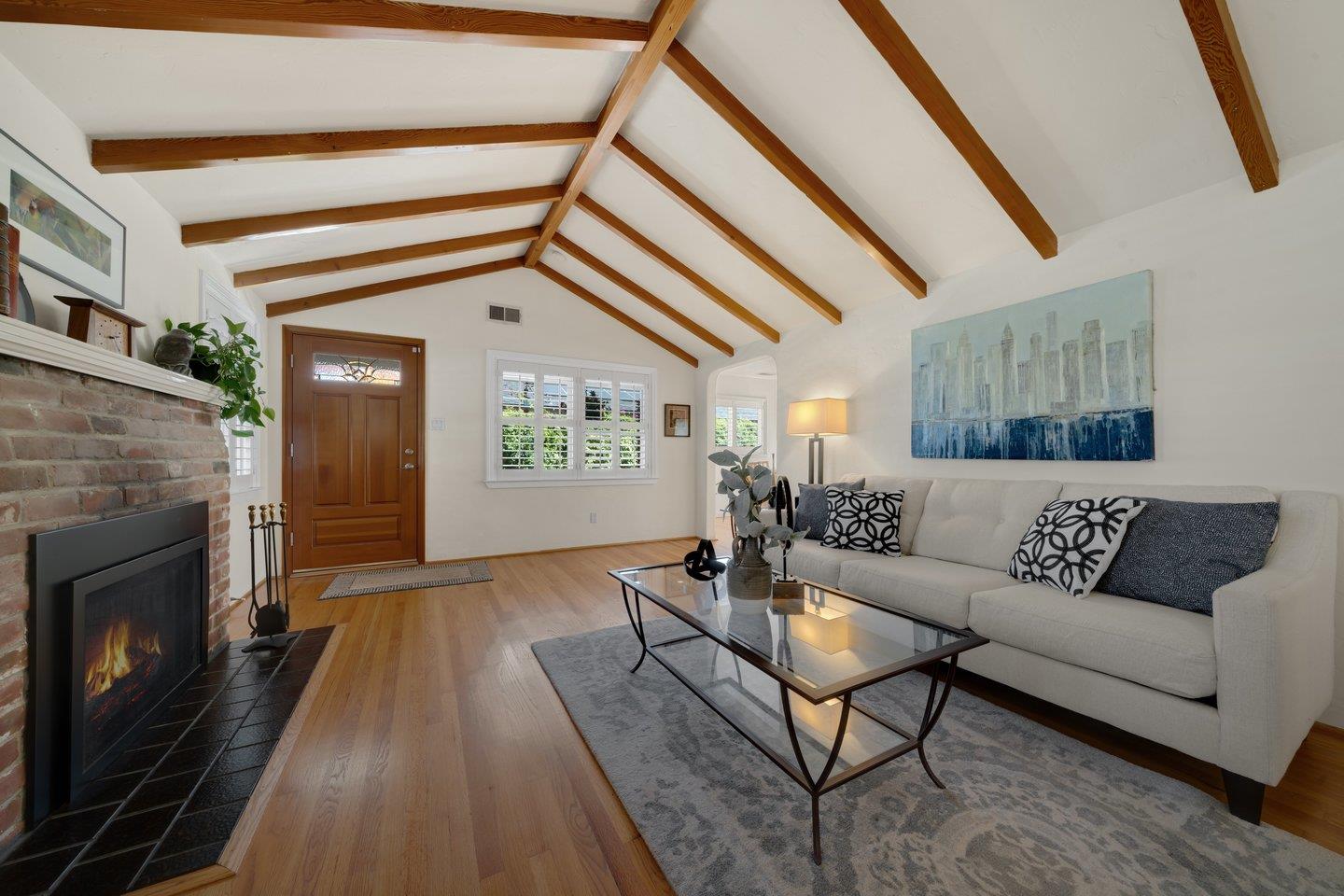 78 Cherry Lane Campbell, CA 95008 - Photo 14 of 49 a living room with furniture and a fireplace