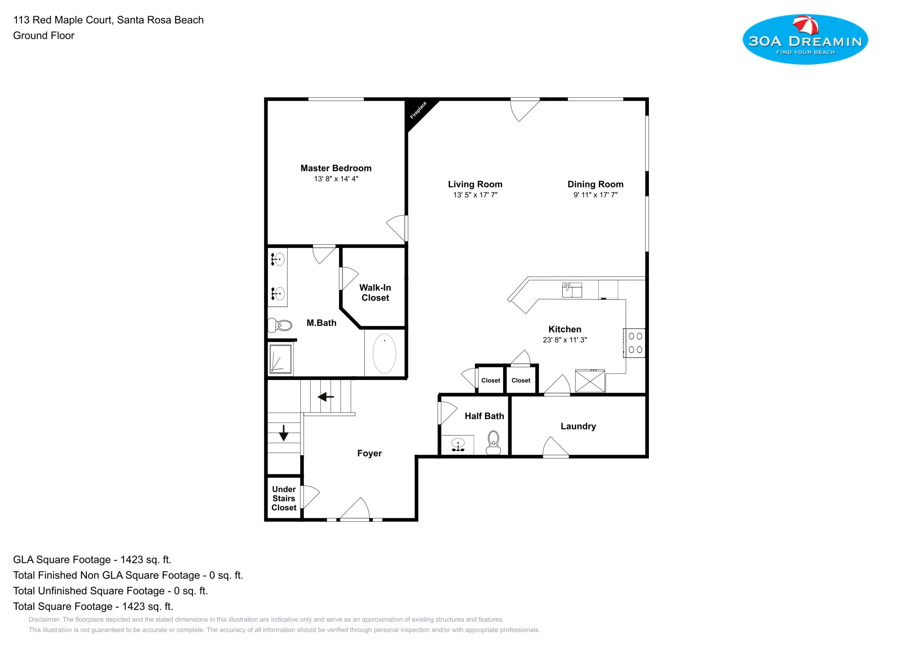 113 Red Maple Court Santa Rosa Beach, FL 32459 - Photo 36 of 36 a picture of a floor plan