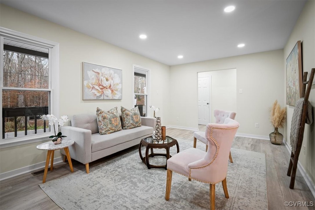 6920 Belmont Road Chesterfield, VA 23832 - Photo 11 of 50 Living room featuring a fireplace, a wealth of nat