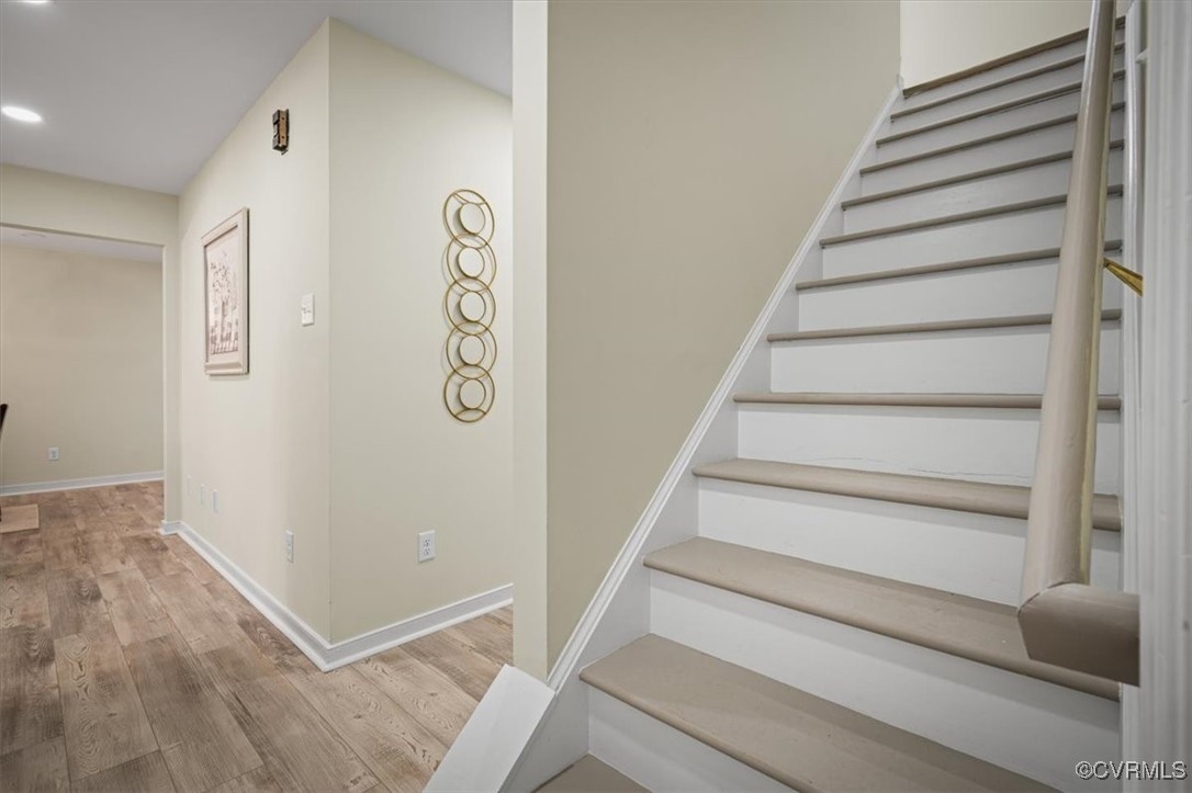6920 Belmont Road Chesterfield, VA 23832 - Photo 33 of 50 Stairway with hardwood / wood-style flooring