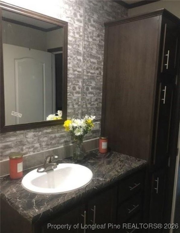 2754 Snipes Road Red Springs, NC 28377 - Photo 15 of 25 a bathroom with a sink and a mirror