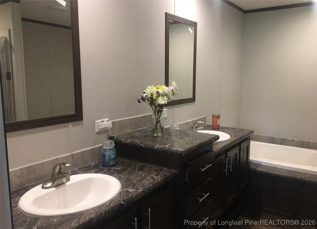 2754 Snipes Road Red Springs, NC 28377 - Photo 17 of 25 a bathroom with a sink and a mirror