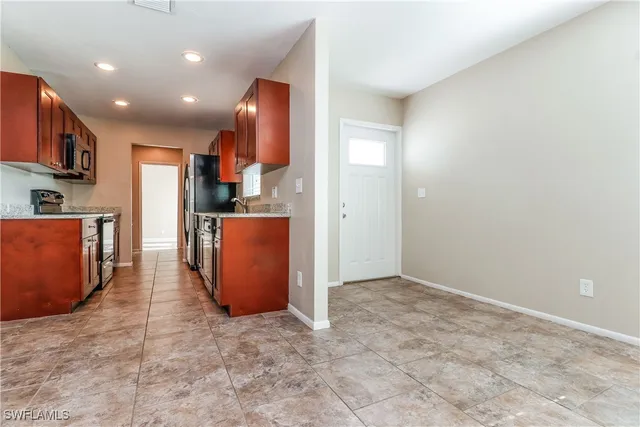 a view of a kitchen with a stove