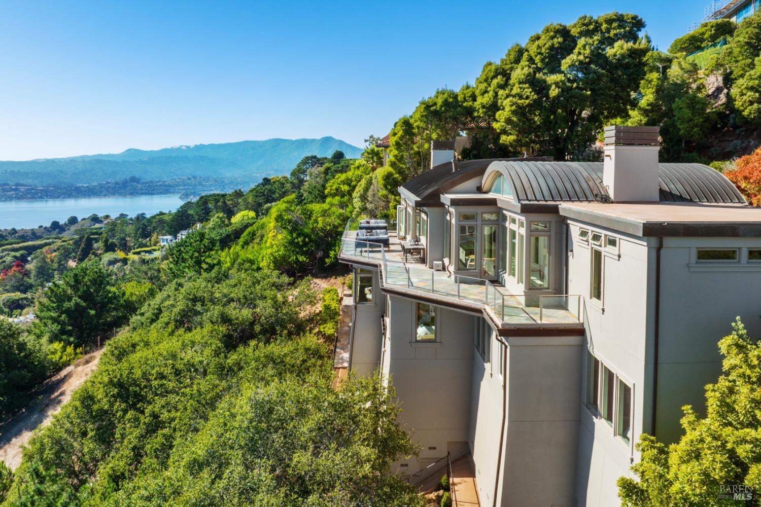 117 Sugarloaf Drive Tiburon, CA 94920 - Photo 2 of 5 an aerial view of residential house with outdoor space and trees around
