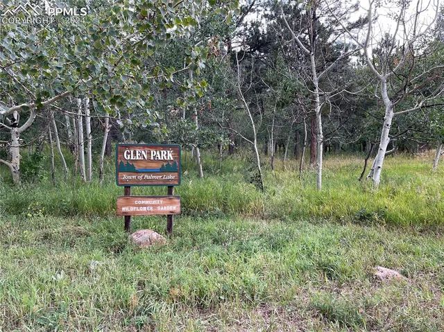 a view of a park with slides
