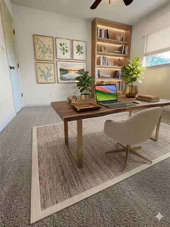 a view of a livingroom with furniture and window