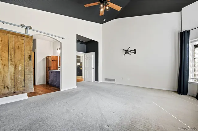 a view of a livingroom with a chandelier