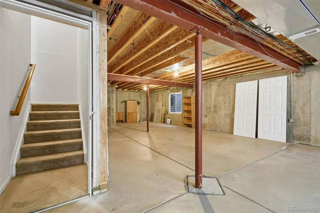 a view of a porch with a door and a porch