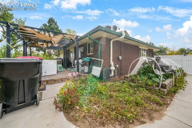 a view of a house with a patio