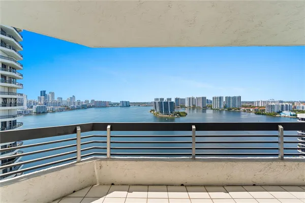 a view of city from a balcony
