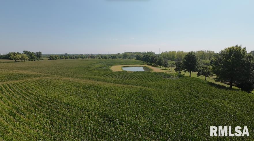 a view of a lake with a yard