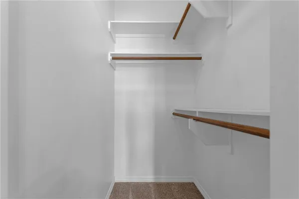 a view of small space with racks on the wall