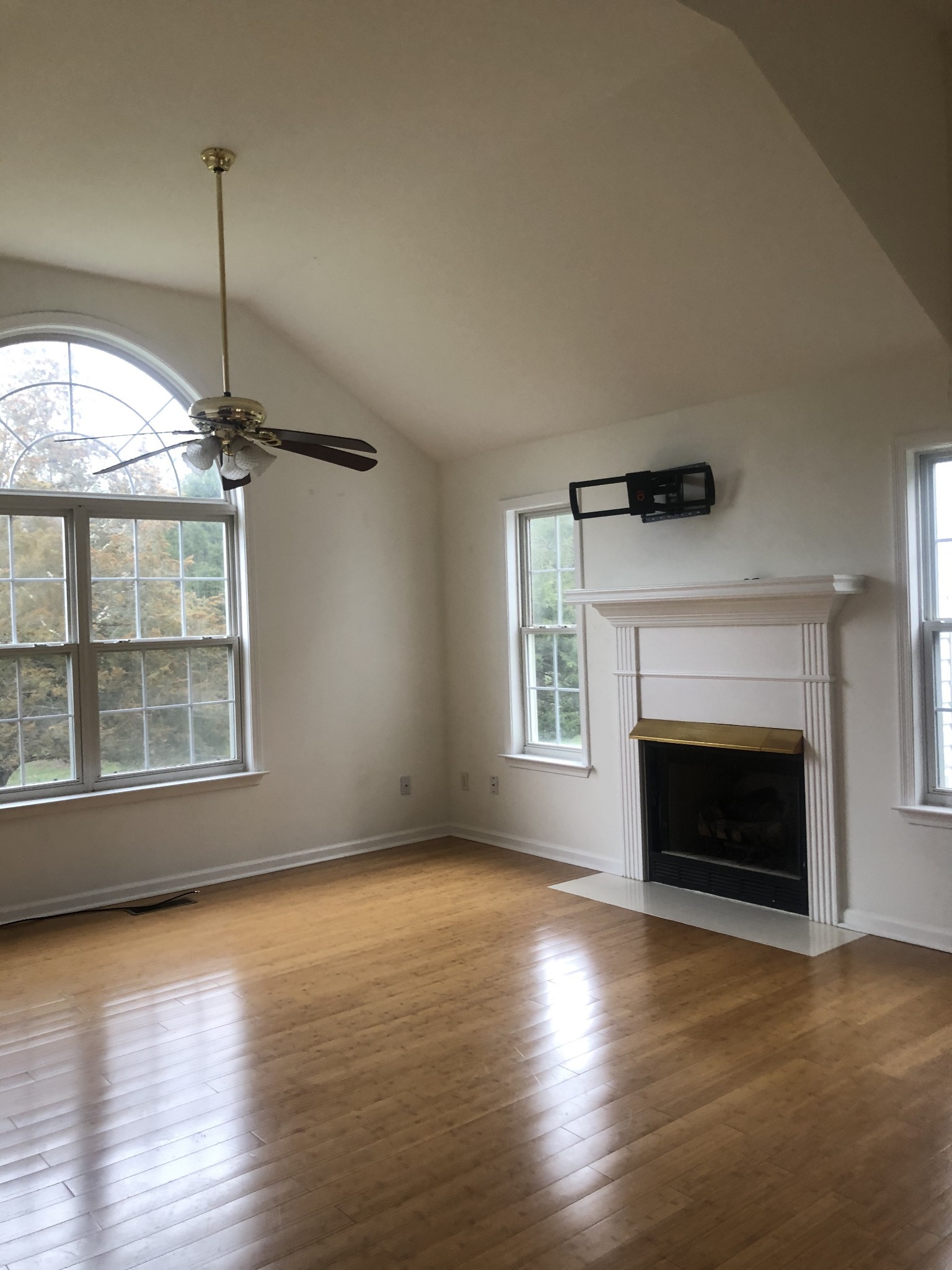 5116 Kedron Road Columbia, TN 38401 - Photo 9 of 10 an empty room with wooden floor fireplace and windows